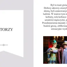 Aktorzy w teatrze elżbietańskim, młodzi mężczyźni w barwnych strojach, odgrywający role kobiece.