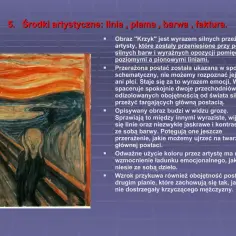 Obraz "Krzyk" Muncha, z przerażoną postacią i wirującym niebem, wywołuje silne emocje.