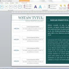 Jak stworzyć szablon PowerPoint: narzędzie "Wyrównaj" pozwala na precyzyjne rozmieszczenie elementów na slajdzie, ułatwiając tworzenie profesjonalnych prezentacji.