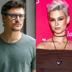 Pola Gonciarz i jej partner, uśmiechnięci, pozują do zdjęć.