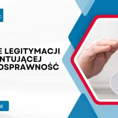 Wydanie legitymacji dokumentującej niepełnosprawność. Dwie dłonie chronią symbol osoby na wózku inwalidzkim.