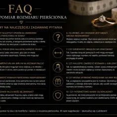 Obwód palca 6 cm jaki to rozmiar? Na stronie FAQ znajdziesz wskazówki, jak zmierzyć palec i dobrać idealny pierścionek.