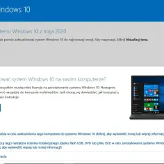 Strona pobierania Windows 10. Możliwość aktualizacji lub instalacji systemu, w tym przywracanie systemu Windows 10.