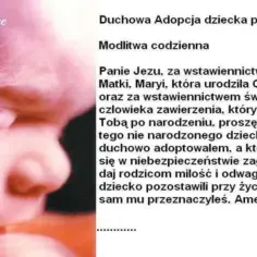 Modlitwa duchowej adopcji nienarodzonego dziecka. Obraz przedstawia twarz niemowlęcia.