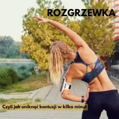 Kobieta wykonuje rozciąganie przed bieganiem, by uniknąć kontuzji.