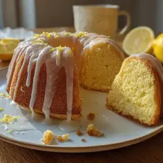 Puszysta babka cytrynowa na oleju Ewy Wachowicz, polana lukrem i posypana skórką cytrynową. Idealna na deser.