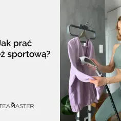 Kobieta używa parownicy do odświeżenia odzieży sportowej. Szybki sposób na utrzymanie świeżości ubrań treningowych.