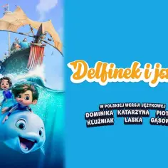 Delfinek i ja 2 - nowe bajki 2026! Dzieci pływają na delfinie, a na statku wesoła załoga.
