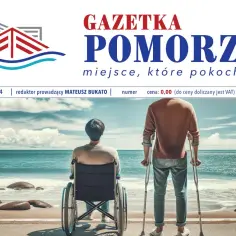 Turnus rehabilitacyjny nad morzem z dofinansowaniem PFRON. Dwie osoby, jedna na wózku, druga o kulach, patrzą na morze.
