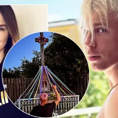 Czy Skolim ma żonę? Na zdjęciu jego partnerka i on przy krzyżu.