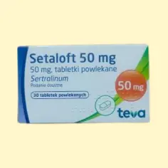 Opakowanie leku Setaloft 50 mg, zawierające 30 tabletek powlekanych. Sprawdź aktualną setaloft cena.