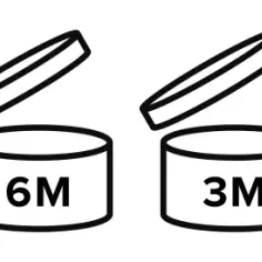 Ikony symbolizujące okres trwałości po otwarciu: 12M, 9M, 6M, 3M, 24M, 36M. Sprawdź datę ważności!