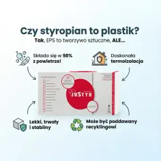 Czy styropian to plastik? Tak, EPS to tworzywo sztuczne, ale ten lekki, trwały i stabilny materiał składa się w 98% z powietrza, zapewniając doskonałą termoizolację i nadaje się do recyklingu.