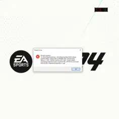 Błąd DirectX w grze EA Sports FC 24. Komunikat wskazuje na problem z kartą NVIDIA GeForce GTX 1650, co może być związane z konfiguracją dxdiag.
