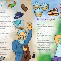 Julian Tuwim wiersze dla dzieci: pan Hilary szuka okularów, a Dyzio marzy o deserach.