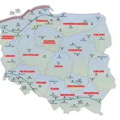 Parcie wiatru na ścianę - Strefy obciążenia wiatrem, Polska