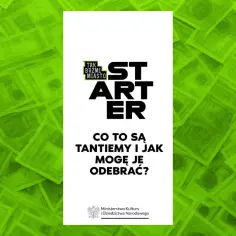 Zielone banknoty tworzą tło dla napisu "Starter". Pytanie brzmi: "Co to są tantiemy i jak mogę je odebrać?".