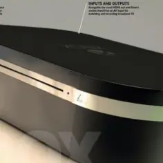 Koncepcyjny wygląd konsoli Xbox 720 z ukrytymi portami USB i przyciskami dotykowymi.