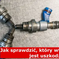 Trzy wtryski benzyny na metalowym blacie. Czy uszkodzone wtryski benzyna objawy mogą być trudne do zdiagnozowania?