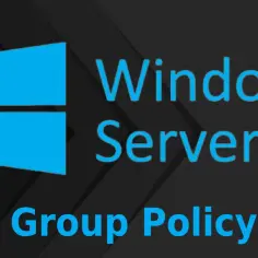 Logo Windows Server z napisem "Group Policy".