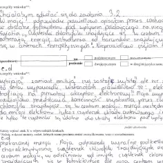 Chciałabym odwołać się do zadania 3.2. Moja odpowiedź dotyczy fotosystemu i chlorofilu.