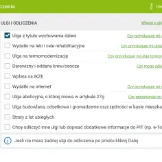 Wybierz, co mozna odliczyc w PIT: ulgę na dziecko, wydatki na leki, termomodernizację, darowizny, IKZE, internet, ulgę abolicyjną i inne.