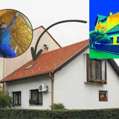 Izolacja poddasza poprawia bilans energetyczny domu, co widać na termowizji.
