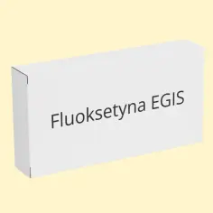 Opakowanie leku Fluoksetyna Egis 20 mg na jasnym tle.