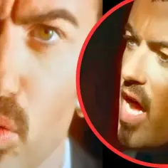 George Michael w zbliżeniu, uchwycony w kadrze, przypomina o jego niezapomnianych utworach.