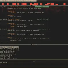 W oknie edytora tekstu widać kod i listę ostatnich plików. Wpisano "nvim buf keymap", a poniżej wyświetlają się wyniki wyszukiwania.