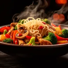 Smażony kurczak udon - Przepis na pyszny wok z kurczakiem