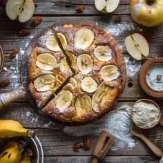 Szybkie ciasto z bananami i jabłkami: deser w 30 minut dla zabieganych