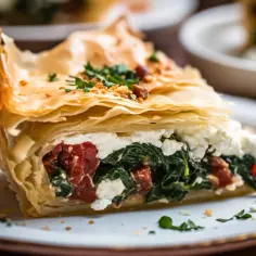 Tarta ze Szpinakiem Fetą i Suszonymi Pomidorami - Przepis