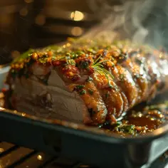 Karkówka w sosie miodowo-musztardowym pieczona w piekarniku - Przepis