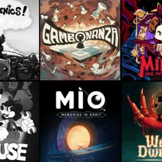 Kolaż okładek gier indie: Mewgenics, Gambonanza, Mina The Hollower, Mouse, Mio: Memories in Orbit, Well Dweller.