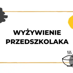 Jak uniknąć błędów w jadłospisie przedszkole? Zwróć uwagę na wyżywienie przedszkolaka. Wykrzyknik i miska ryżu sugerują ważne wskazówki.