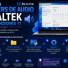 Instalacja realtek audio driver windows 11: pobierz, rozpakuj, uruchom instalator, zainstaluj i zrestartuj PC.
