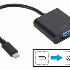 Przejściówka USB-C do VGA. Połącz swój nowoczesny laptop z telewizorem lub monitorem za pomocą tego adaptera.