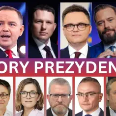 Kiedy wybory prezydenckie w Polsce? Kolaż zdjęć kandydatów, z napisem "WYBORY PREZYDENCKIE".