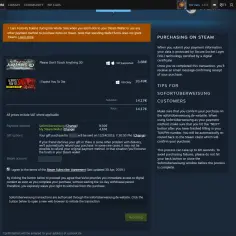 Ekran zakupu gry na Steam, z widocznymi grami, cenami i opcjami płatności.