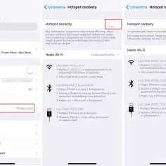 Ustawienia iPhone'a: włączanie udostępniania internetu (hotspot osobisty) pozwala innym urządzeniom połączyć się z siecią.