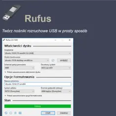 Rufus tworzy bootowalny USB z Ubuntu 18.04 LTS, gotowy do instalacji na komputerach z systemem Windows 7.