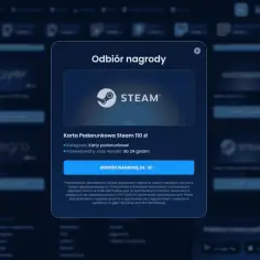 Okno dialogowe z logo Steam i informacją o karcie podarunkowej 110 zł.