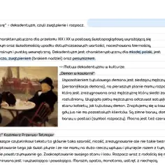 Obraz przedstawia scenę w kawiarni, gdzie mężczyzna w kapeluszu siedzi zadowolony, podczas gdy kobieta pochyla się nad stołem w geście rozpaczy. To uosobienie dekadentyzmu.