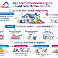 Audyt energetyczny budynku to klucz do ulgi termomodernizacyjnej. Pozwala na analizę, rekomendacje i rozliczenie wydatków.
