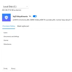 Sejf Odzyskiwania w Disk Drill chroni pliki na dysku C:. To narzędzie do windows file recovery, które może pomóc odzyskać dane.