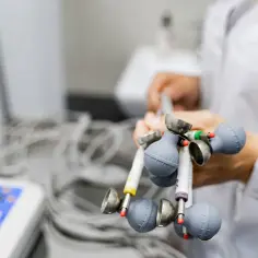 Elektrody EKG w rękach lekarza. Czy służba zdrowia to budżetówka? To pytanie zadaje sobie wielu, patrząc na sprzęt medyczny.