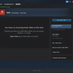 Gdzie jest trade link Steam? Na tym zrzucie ekranu widać okno "Trade Offers" na Steam, gdzie można zarządzać ofertami wymiany.