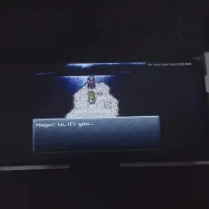 Gra Chrono Trigger na Switchu. Magus wita gracza na wyspie.