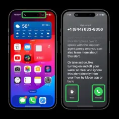 Jak odsłuchać pocztę głosową? Na ekranie iPhone'a widać powiadomienie o poczcie głosowej z opcją odbioru lub zablokowania.